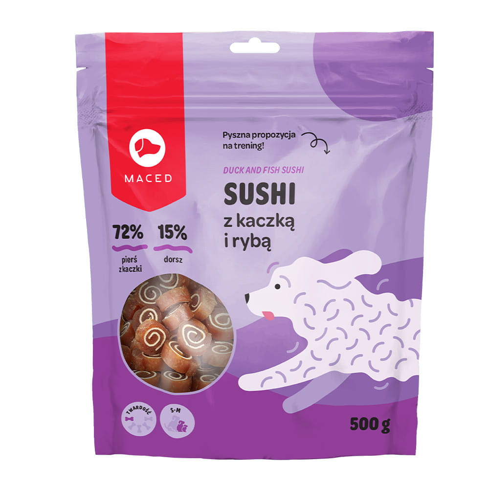 Maced sushi kaczka ryba 500g przysmak dla psa